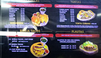 Tacos El Patron Menu: Quesadillas, Birria Tacos, Tortas, Flautas