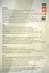 Bestia Menu