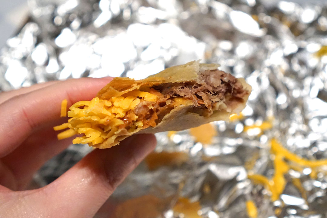 Idol (Chorizo Bean and Cheese) Beef Taco (Interior)