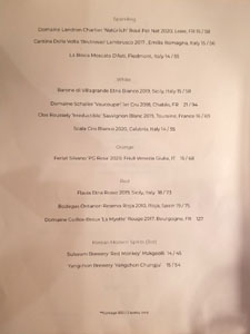 Kinn Wine List