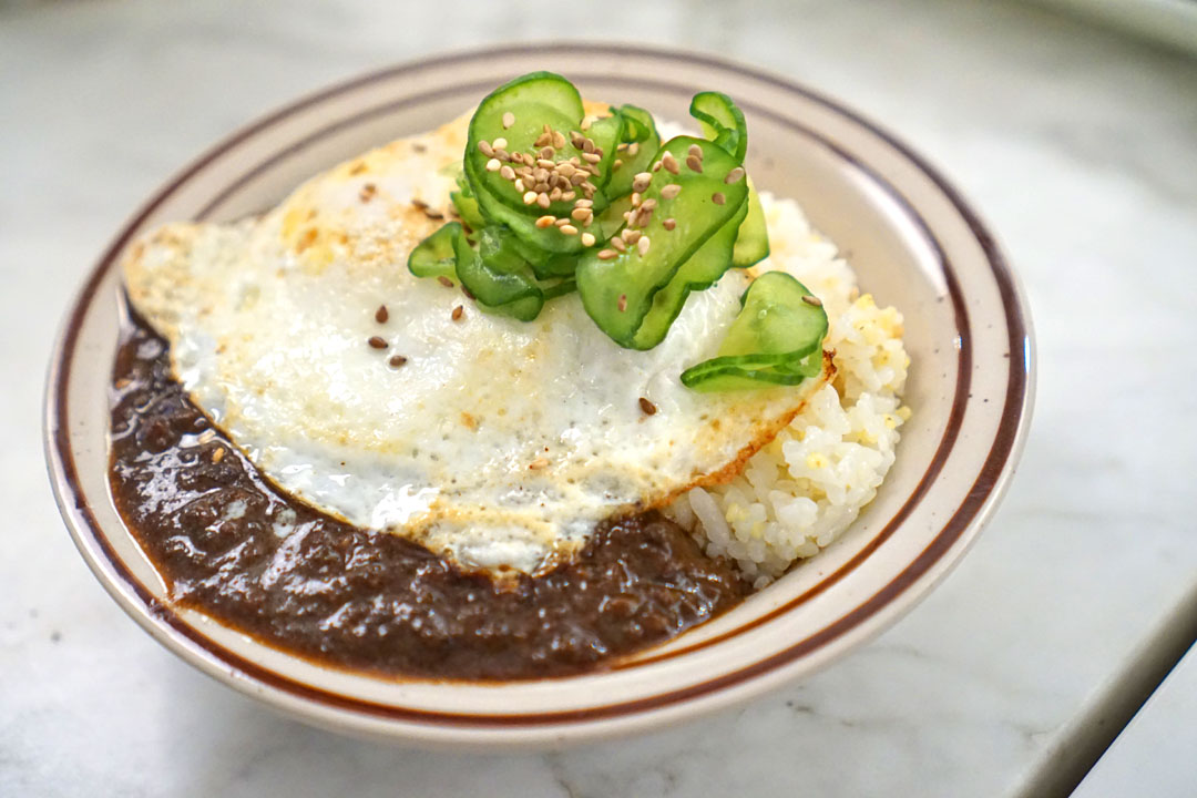 Black Bean 'Jajang' Bolo Rice + Fried Egg