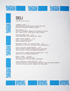 Yangban Society Menu: Deli