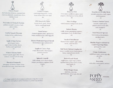 Poppy & Seed Menu