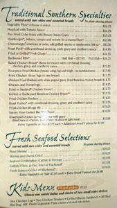 Mary Mac's Tea Room Menu: Traditional Southern Specialties / Fresh Seafood Selections / Kids Menu