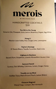 Merois Cocktail List