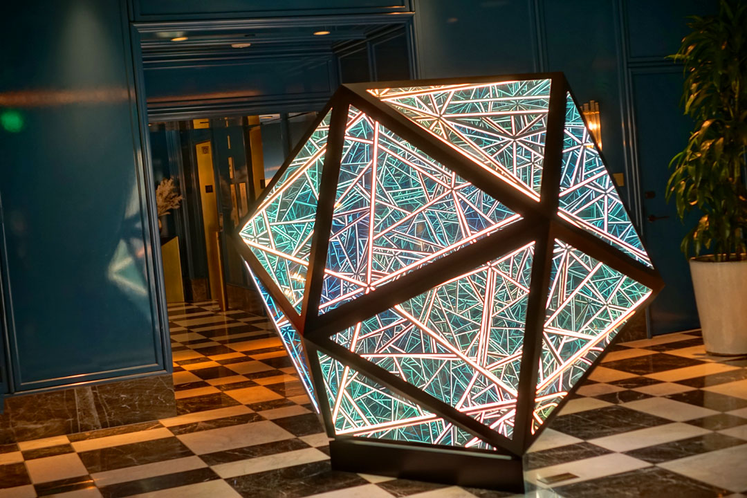Merois Lobby Art: 70' Icosahedron by Anthony James