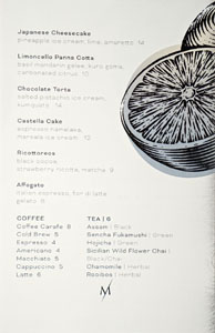 Magari Dessert Menu