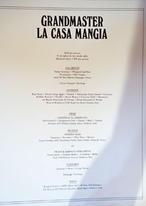 Grandmaster Recorders Restaurant La Casa Mangia Menu