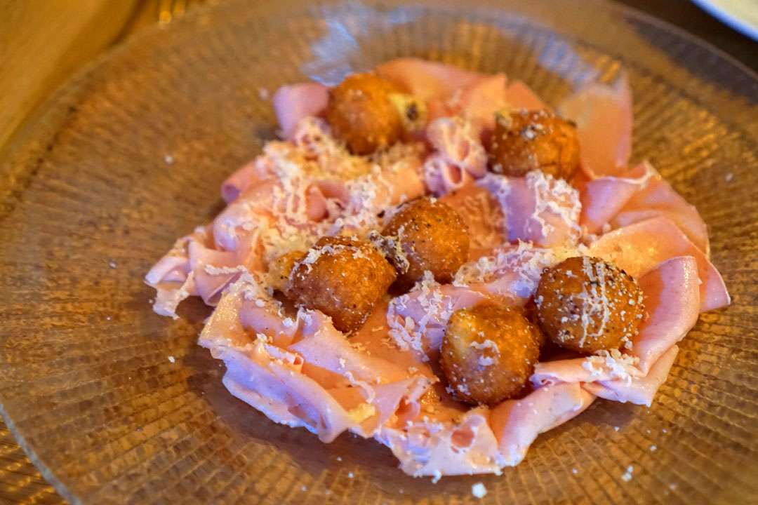 Mortadella + Cacio e Pepe Churros