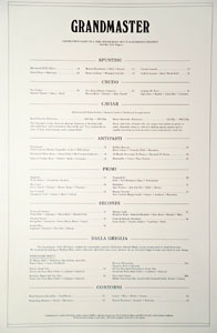 Grandmaster Recorders Restaurant Menu