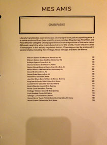 Mes Amis Wine List: Champagne