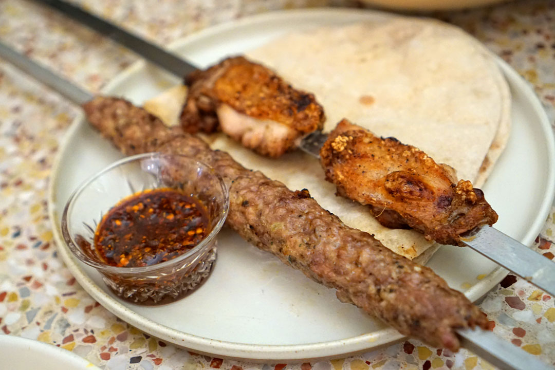 pork kebab + chicken shishlik