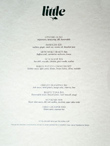 Little Fish Menu