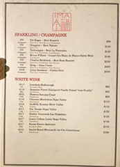 Ima Wine List: Sparkling/Champagne, White