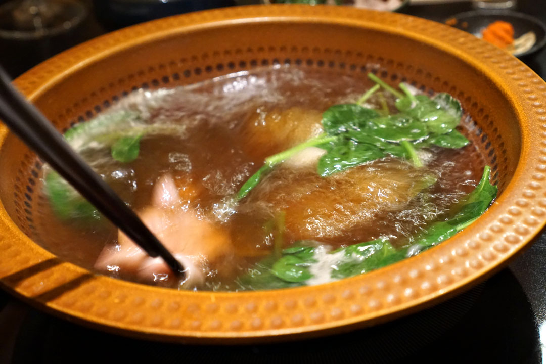 Shabu-Shabu Vessel with Greens