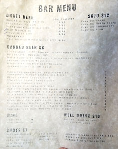 Koreatown Pizza Co Beverage List