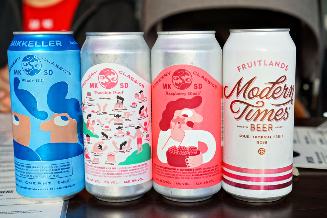 Windy Hill IPA, Mikkeller SD / Passion Pool Sea Salt & Passionfruit, Mikkeller SD / Raspberry Blush Sour, Mikkeller SD / Tropical Tart Sour, Modern Times