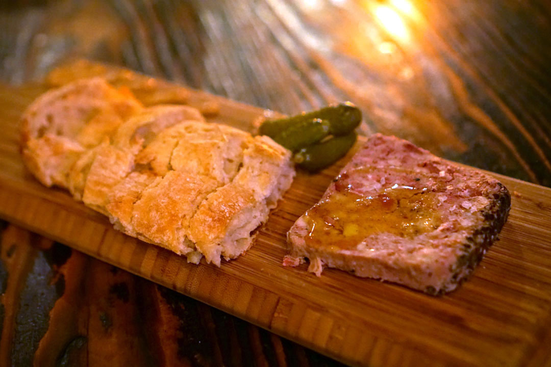 Pâté de Campagne, Dijon Mustard, Cornichon, Baguette