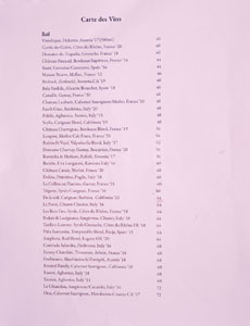 Mignon Wine List