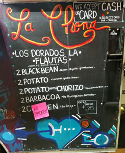 Los Dorados LA Menu