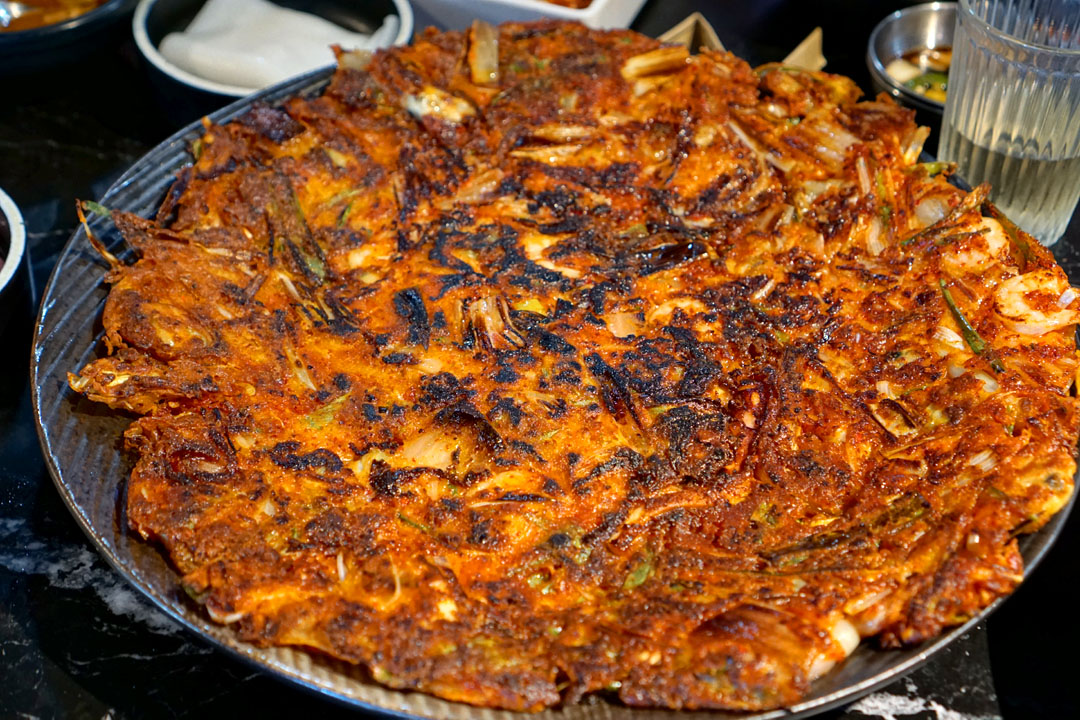 해물김치전 (Seafood & Kimchi Pancake)
