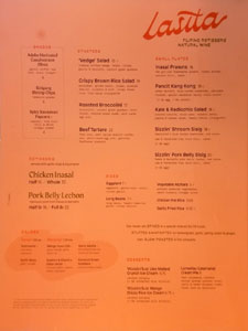 Lasita Menu