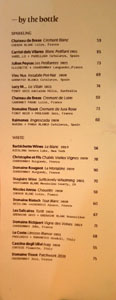Lasita Wine List: Sparkling, White