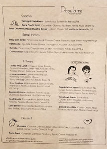 Populaire Menu