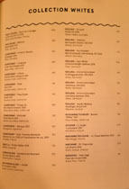 Kali Wine List: Collection Whites