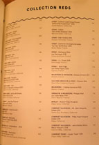 Kali Wine List: Collection Reds
