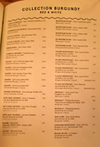 Kali Wine List: Collection Burgundy - Red & White