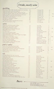 Dunsmoor Wine List