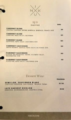 Niku X Wine List: Red, Dessert