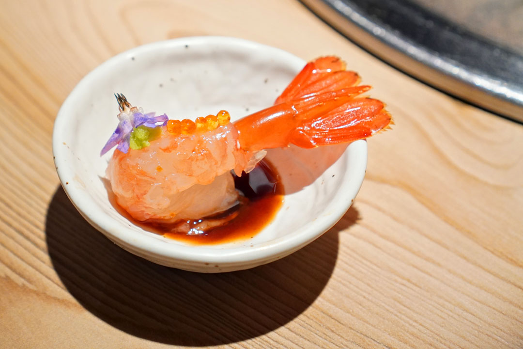 Live Spotted Prawn Sashimi