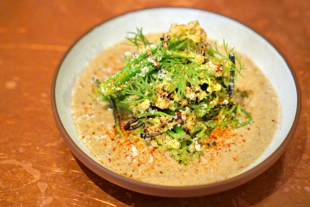 Sprouting cauliflower, almonds, sichuan au poivre