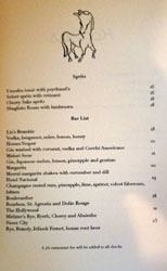 Horses Cocktail List