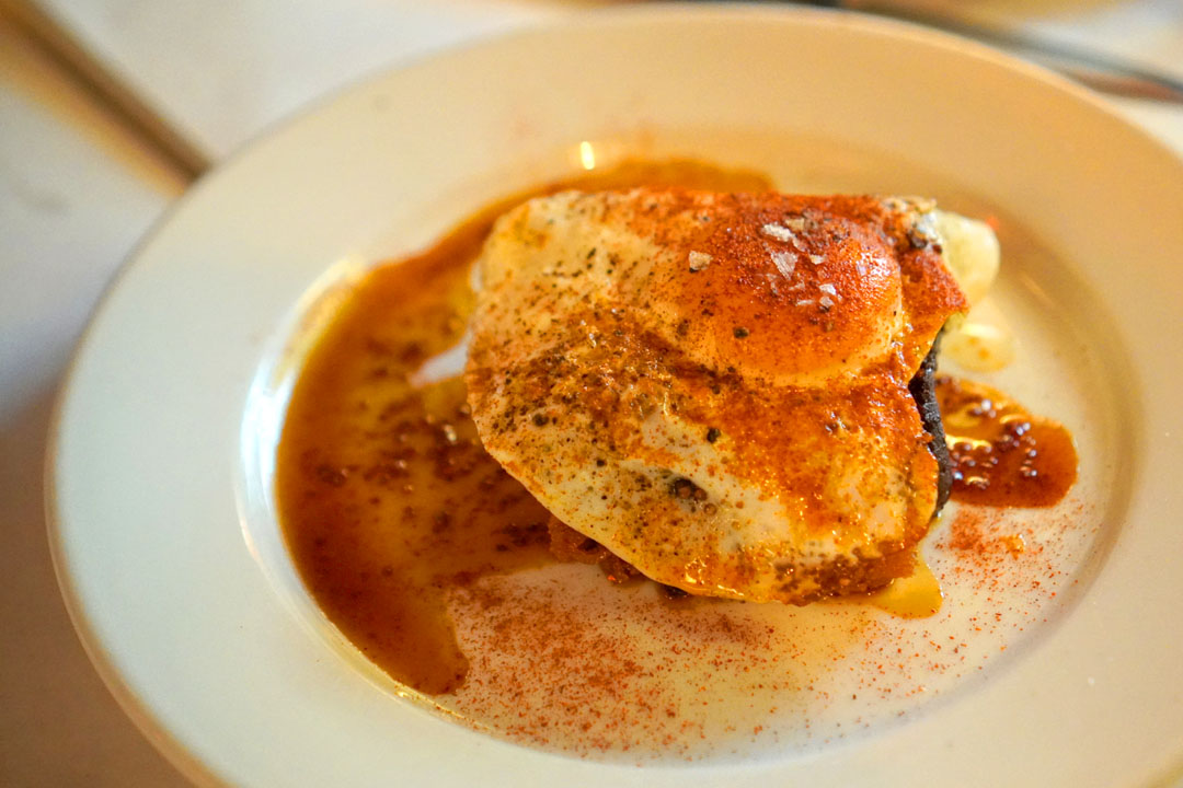 Boudin Basque with fried hen's egg