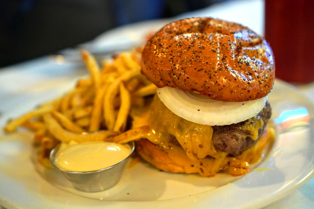 Cheeseburger and fries