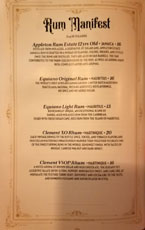 Strong Water Menu: Rum Manifest