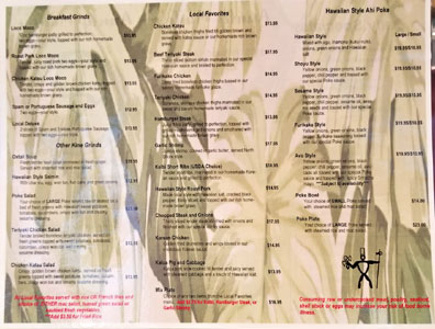 Aunty Maile's Menu