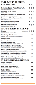 E.R.B. Beer List