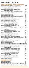 E.R.B. Spirit List: Single Distillery Scotch, Blended Scotch