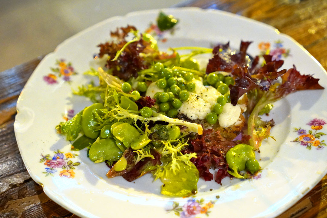 Snap Peas, Peas & Chevre Chaud