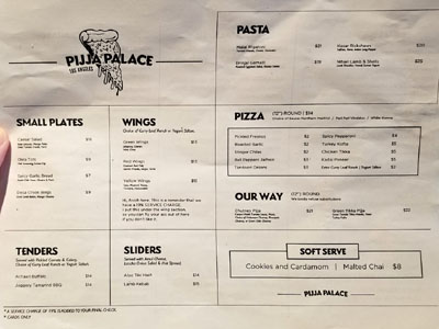 Pijja Palace Menu