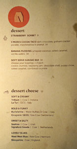 Agnes Dessert Menu