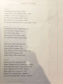 El Cielo Wine List: Whites