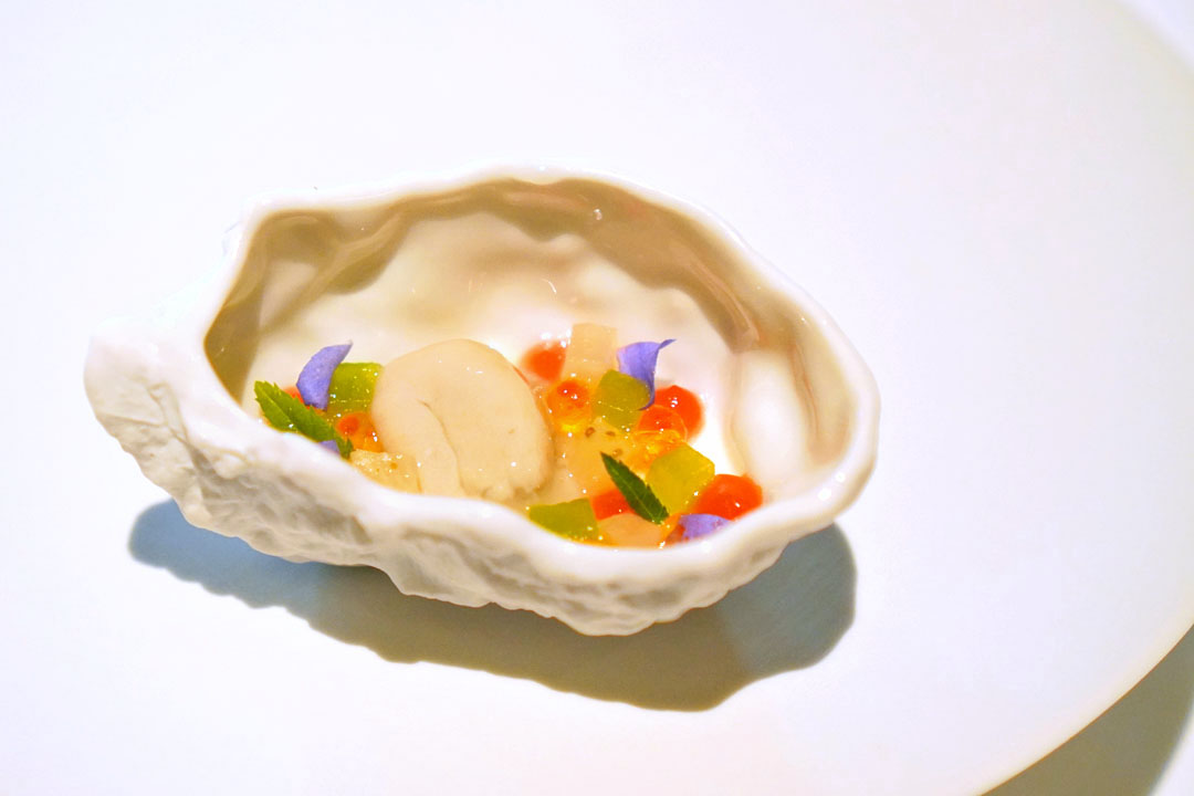 Oyster, Horseradish, Smoked Roe, Preserved Strawberry