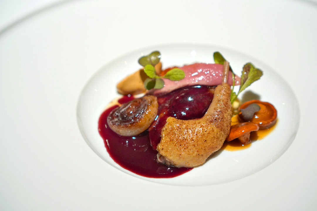 Barbequed Squab, Wild Porcinis, Whipped Onions, Red Cabbage Syrup