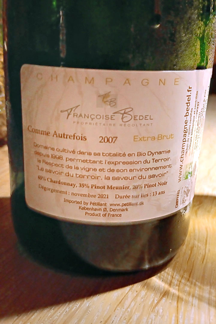 2007 Comme Autrefois, Françoise Bedel (Rear Label)