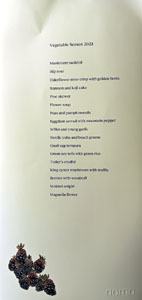 Noma Menu